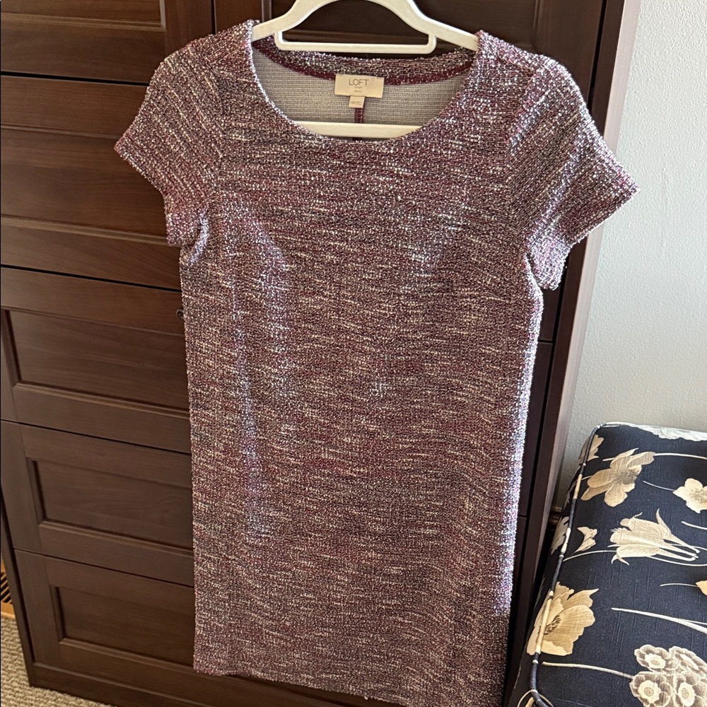 LOFT Textured Purple Knit Dress
